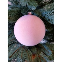 Новорічна куля "Оксамит" Ø130мм рожева